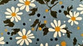 Blue Daisy Fabric Pattern Design Good Resolution Stock Photo Royalty Free Stock Photo