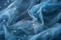 Elegant blue fabric with sparkling stars Royalty Free Stock Photo