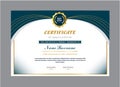 Elegant blue and gold certificate of appreciation template vector design Royalty Free Stock Photo