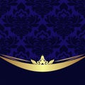 Elegant blue ornamental Background with golden Border