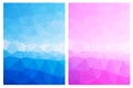 Elegant blue pink abstract vector background set Royalty Free Stock Photo