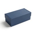 Elegant blue rectangular storage box with lid Royalty Free Stock Photo