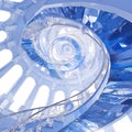 Elegant Blue Spiral Staircase, Awe-Inspiring Architecture Royalty Free Stock Photo