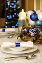 Elegant blue and white Christmas table