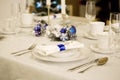 Elegant blue and white Christmas table