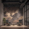 Elegant Boardroom Office with Creative Wall Decor