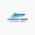 elegant boat logo design template, travel icon design Royalty Free Stock Photo
