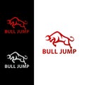 Elegant Bold Bull Jumping Logo