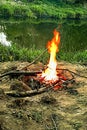 An elegant bonfire by the river relaxation and magnificent scenery