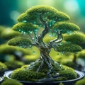 Bonsai Tree isolated blur background