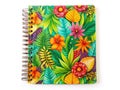 Elegant Botanical Spiral Notebook Lined Paper Design with LeftAligned Copy Space for Creative NoteTaking and Journaling