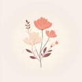 Elegant, botanique logo collection, digital art illustrations of flowers, leaves and twig.GenerativeAI.