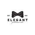 Elegant bowtie logo for gentlemen suit design