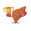 An elegant boxing winner of human fibrosis liver mascot design style