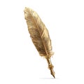 Elegant Brass Quill Pen with Intricate Design Making Every Stroke a Work of Art Royalty Free Stock Photo