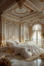 Elegant bridal suite with soft lighting and delicate decor3D render Royalty Free Stock Photo