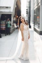 Elegant bride in a city