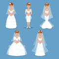 Elegant Brides in Wedding dresses in Different modern styles. Royalty Free Stock Photo