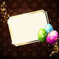 Elegant brown background with decorated Eastereggs