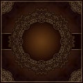 Elegant brown background with round lace ornament