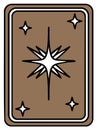 Elegant brown card back featuring an enchanting celestial star design Royalty Free Stock Photo