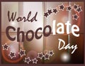 Elegant brown color background with beautiful text design of happy chocolate day