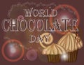 Elegant brown color background with beautiful text design of happy chocolate day