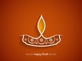 Elegant brown color happy Diwali background design