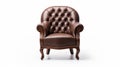 Elegant Brown Leather Chair: Historical Significance In Baroque Grandiosity