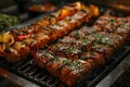 Elegant Buffet Spread Featuring Succulent Grilled Delights. Concept Food Photography, Grilled