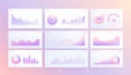 Elegant Business Analytics Dashboard: Modern UI UX with Soft Pastel Gradient Charts and Diverse Data Visualizations for Royalty Free Stock Photo
