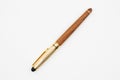 Elegant business brown and gold wood ballpoint pen Royalty Free Stock Photo