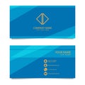 Elegant Business Card Template with Blue Background.