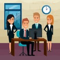 Elegant business people in the office scene Royalty Free Stock Photo