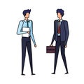 elegant businessmen workers avatars characters