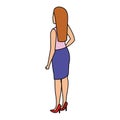 Elegant businesswoman back avatar character Royalty Free Stock Photo