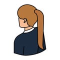 Elegant businesswoman back avatar character