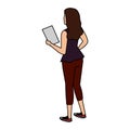 Elegant businesswoman back avatar character