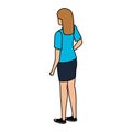 Elegant businesswoman back avatar character