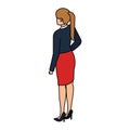 Elegant businesswoman back avatar character Royalty Free Stock Photo