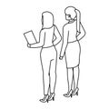 Elegant businesswoman back avatar character