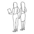 Elegant businesswoman back avatar character