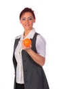 Elegant businesswoman holding stressball, isolated Royalty Free Stock Photo