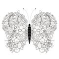 Elegant butterfly coloring page