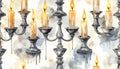 Elegant Candle Holders Seamless Pattern Royalty Free Stock Photo