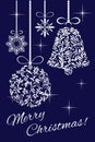 Elegant card - Merry Christmas! Christmas decorations from a floral ornament Royalty Free Stock Photo