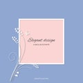 Elegant card template with paper cutout floral elements. For wedding invitation, greeting card, beauty industry brochures. Royalty Free Stock Photo