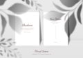 Elegant cards mockup with floral overlay shadows. Editable stationery card on the wall scene with flowers background vector