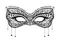 Elegant carnival black lace mask