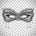Elegant carnival mask on transparent background